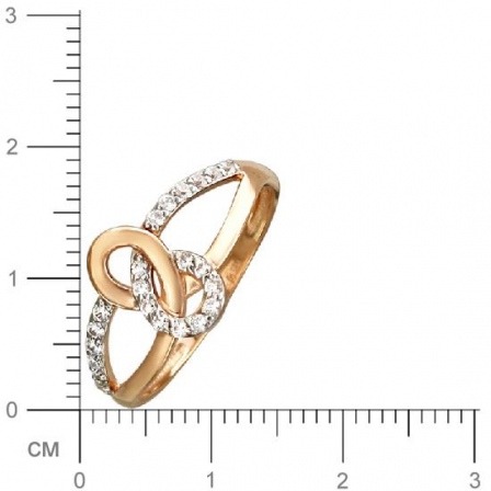 Кольцо с фианитами из красного золота (арт. 329916)
