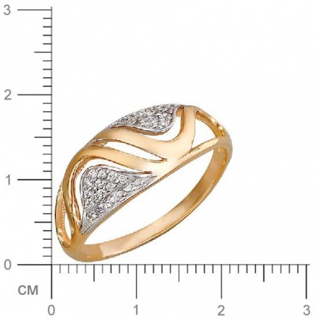 Кольцо с фианитами из красного золота (арт. 329918)