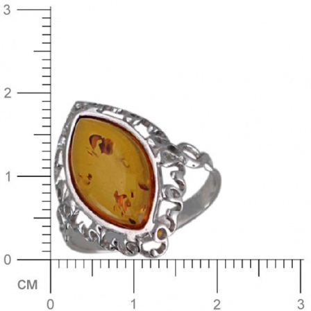 Кольцо с янтарем из серебра (арт. 330128)