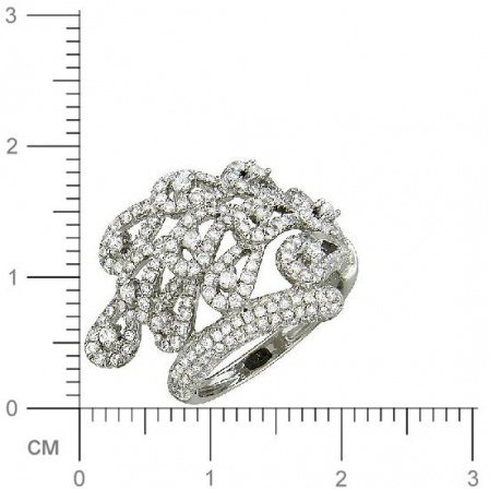 Кольцо с фианитами из серебра (арт. 330417)