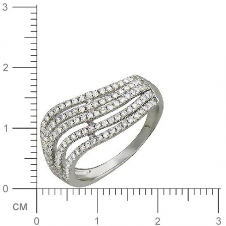 Кольцо с фианитами из серебра (арт. 330445)