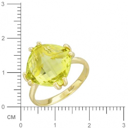Кольцо с кварцем из желтого золота (арт. 332206)