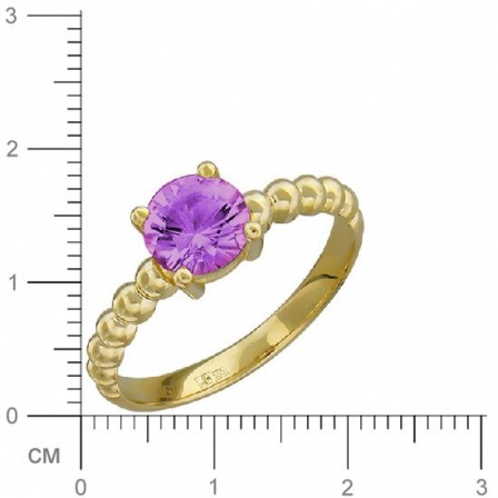 Кольцо с аметистом из желтого золота (арт. 332207)