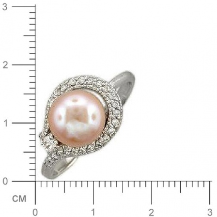 Кольцо с жемчугом из серебра (арт. 332500)