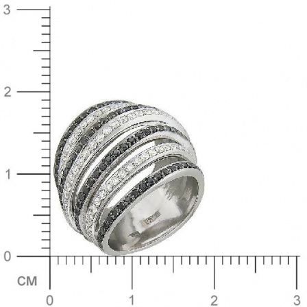 Кольцо с бриллиантами из белого золота (арт. 332674)