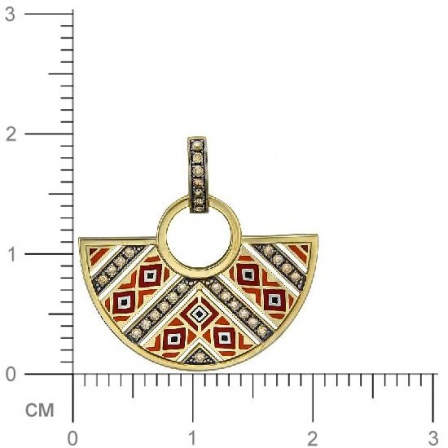 Подвеска с бриллиантами, вставкой из эмали из комбинированного золота (арт. 332700)