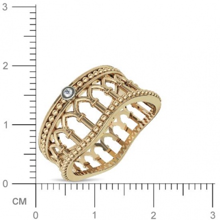 Кольцо с фианитом из желтого золота (арт. 332845)