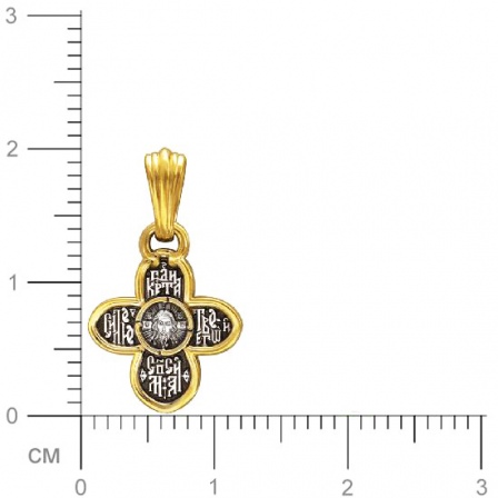 Крестик из чернёного серебра с позолотой (арт. 333021)