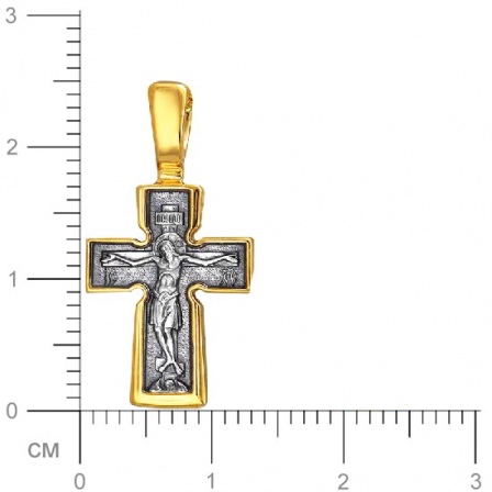 Крестик из чернёного серебра с позолотой (арт. 333029)