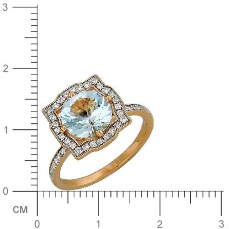 Кольцо с бриллиантами, топазом из красного золота (арт. 333206)
