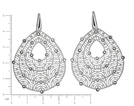 Серьги с кристаллами swarovski из серебра (арт. 333337)