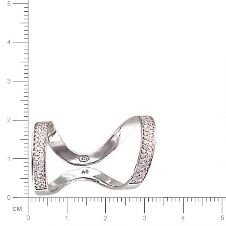 Кольцо на весь палец с фианитами из серебра (арт. 333781)