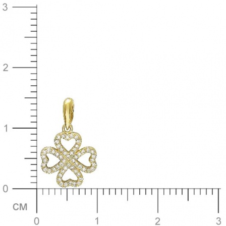 Подвеска Цветок с бриллиантами из желтого золота (арт. 335602)