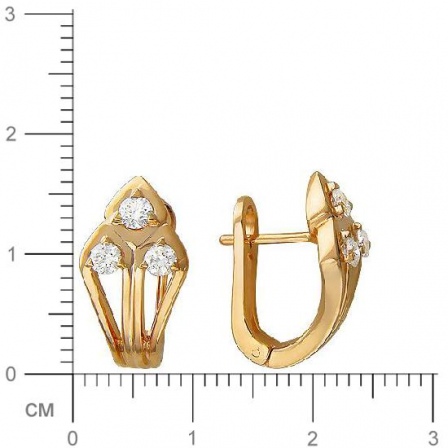 Серьги с бриллиантами из комбинированного золота (арт. 336423)
