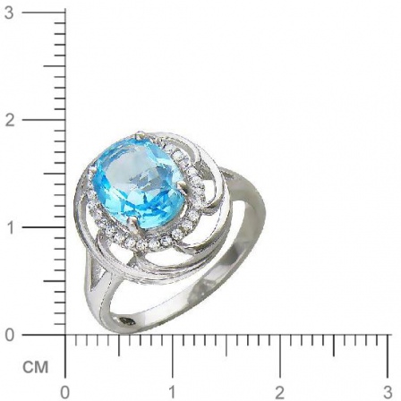 Кольцо с топазом, фианитами из серебра (арт. 337141)