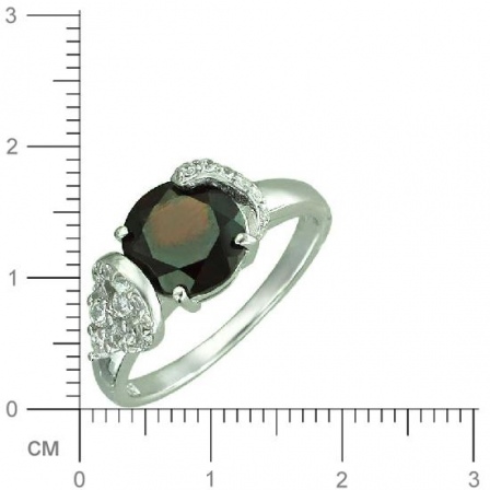 Кольцо с гранатом, фианитами из серебра (арт. 337214)