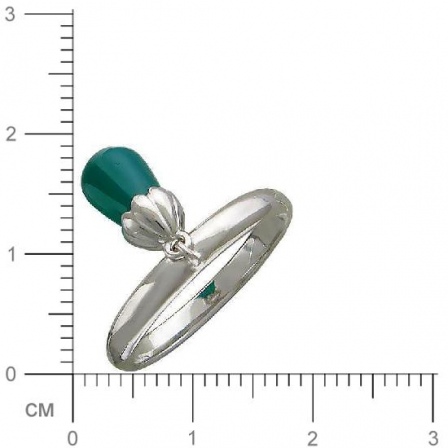 Кольцо с подвеской с хризопразом из серебра (арт. 337526)
