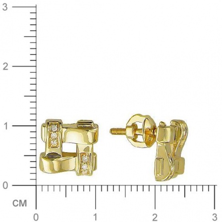 Серьги с бриллиантами из желтого золота (арт. 337770)