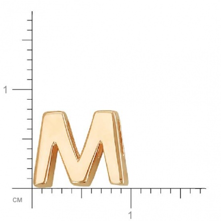 Подвеска Буква "M" из красного золота (арт. 341229)
