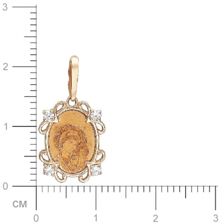 Подвеска-иконка "Казанская Богородица" из красного золота (арт. 341572)