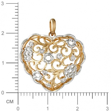 Подвеска Сердце с фианитами из желтого золота (арт. 341773)