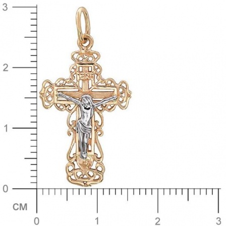 Крестик из комбинированного золота (арт. 342723)