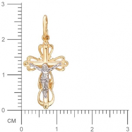 Крестик из комбинированного золота (арт. 342728)