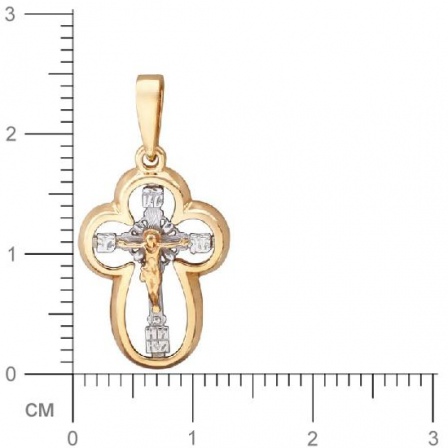 Крестик из комбинированного золота (арт. 342751)