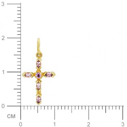 Крестик с аметистом из красного золота (арт. 342781)