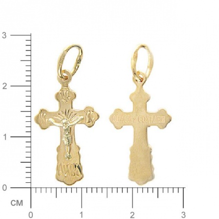 Крестик из комбинированного золота (арт. 342848)
