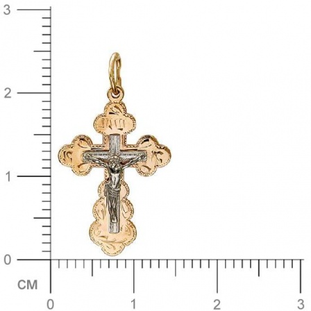 Крестик из комбинированного золота (арт. 342864)