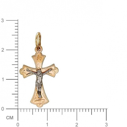 Крестик из комбинированного золота (арт. 342867)