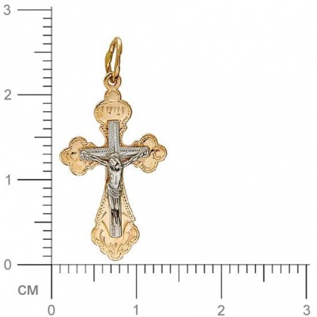 Крестик из комбинированного золота (арт. 342870)