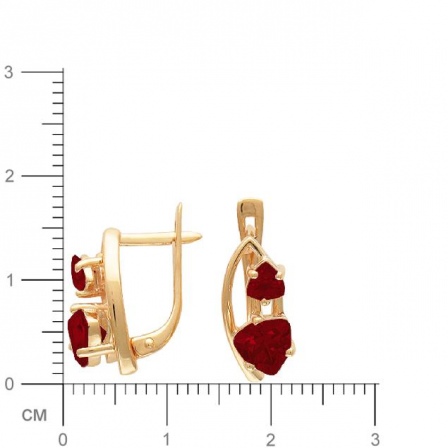 Серьги с гранатами из красного золота (арт. 343714)