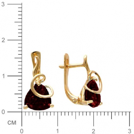 Серьги с гранатами из красного золота (арт. 343735)
