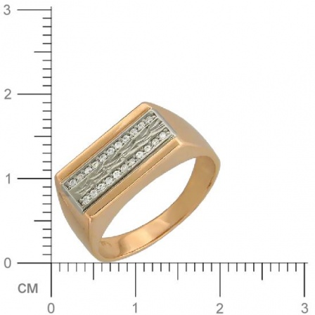 Кольцо с фианитами из комбинированного золота (арт. 344525)