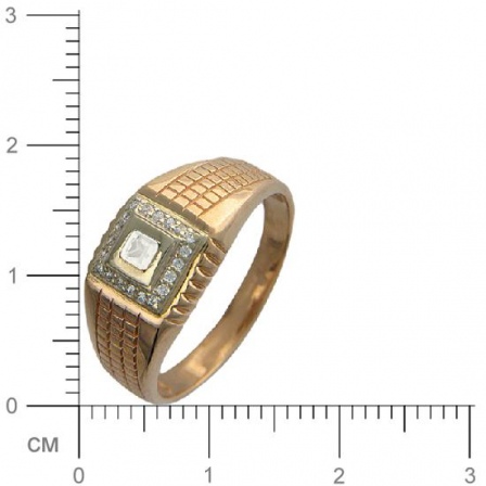 Кольцо с фианитами из комбинированного золота (арт. 344546)