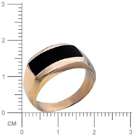 Кольцо с ониксом из красного золота (арт. 344567)
