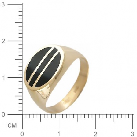 Кольцо с ониксами из красного золота (арт. 344605)