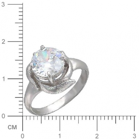 Кольцо с фианитом из серебра (арт. 345225)