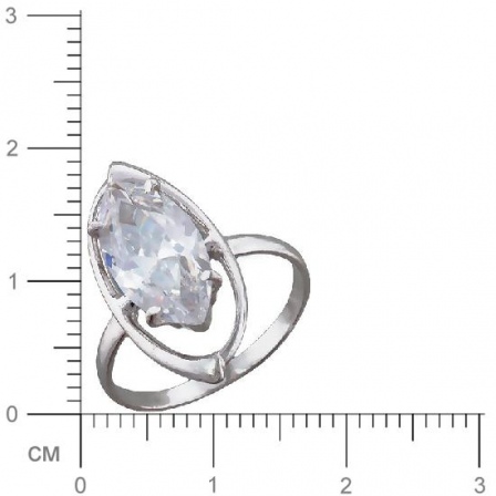 Кольцо с фианитом из серебра (арт. 345247)