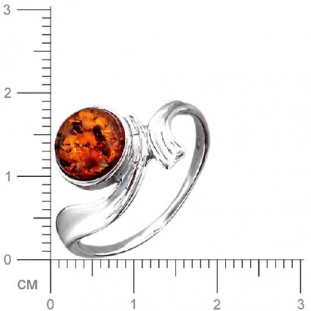 Кольцо с янтарем из серебра (арт. 345336)