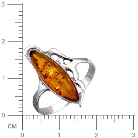 Кольцо с янтарем из серебра (арт. 345349)