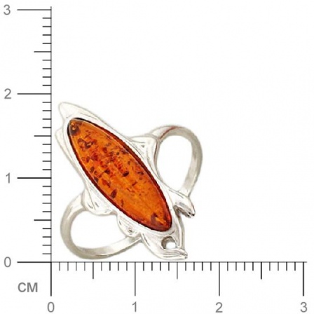 Кольцо с янтарем из серебра (арт. 345373)