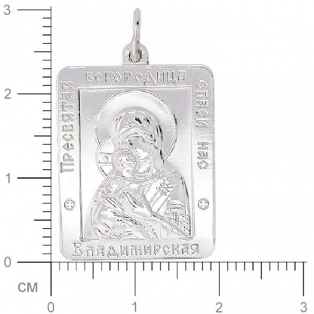 Подвеска-иконка "Богородица Владимирская" из серебра (арт. 345678)