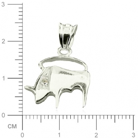 Подвеска "Телец" с кристаллами swarovski из серебра (арт. 345975)