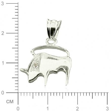Подвеска "Телец" с кристаллами swarovski из серебра (арт. 345976)