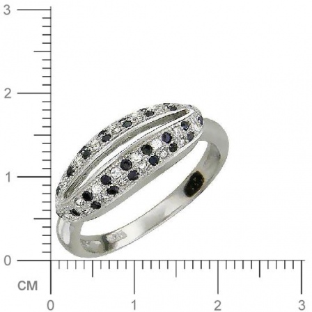 Кольцо с фианитами из серебра (арт. 346170)