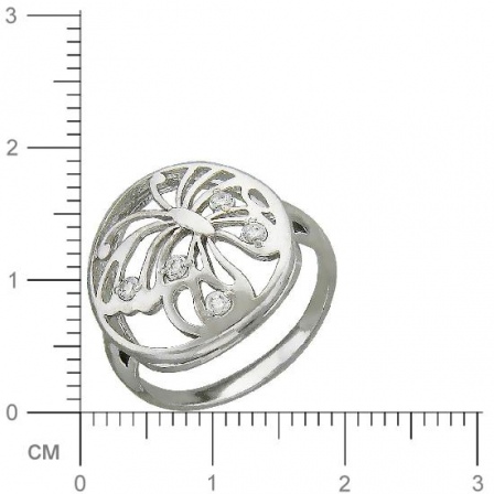 Кольцо Бабочка с фианитами из серебра (арт. 346957)