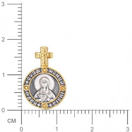 Подвеска-иконка "Святая Валерия" из чернёного серебра с позолотой (арт. 347306)